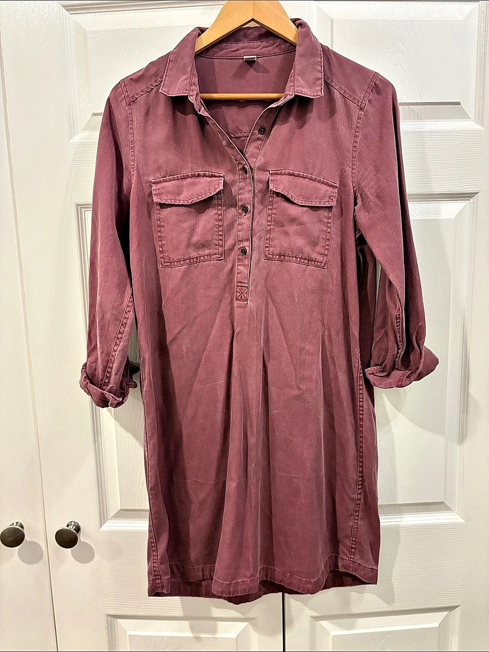 Old Navy Shirt Dress Mini in Purple Size Medium